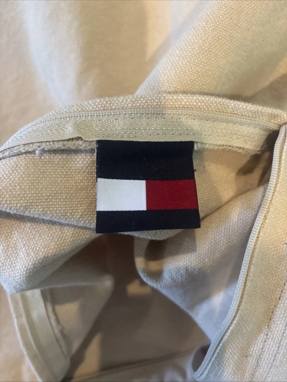 Tommy Hilfiger Rectangle & Square Zippered Khaki Throw Pillow Covers 100% Cotton